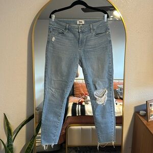 Women’s PAIGE Verdugo Oceanica Destructed Ankle Skinny Jeans